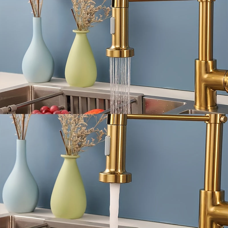 Golden Luxury Pull Out Kitchen Faucet
