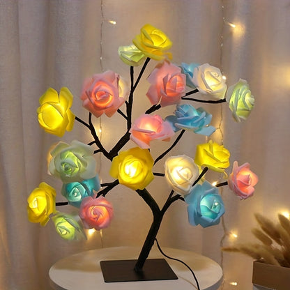 Rose Flower Table Lamps - Romantic Fairy Lights with 24 LEDs