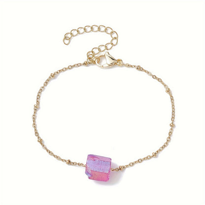 5pcs Luxe Boho Chic Crystal Chain Bracelet Set