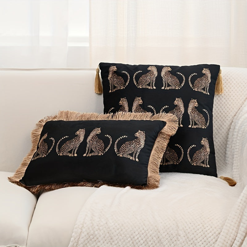 Luxury Meets Comfort: Elegant Dutch Leopard Throw Pillow