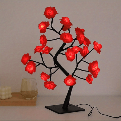 Rose Flower Table Lamps - Romantic Fairy Lights with 24 LEDs