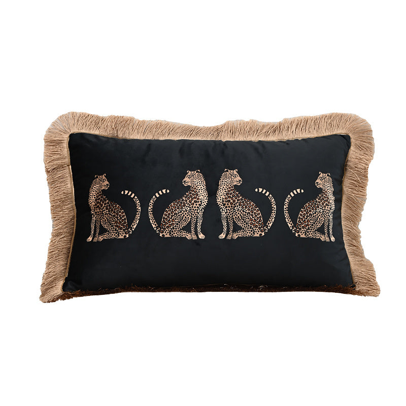 Luxury Meets Comfort: Elegant Dutch Leopard Throw Pillow