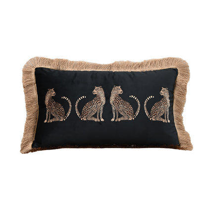 Luxury Meets Comfort: Elegant Dutch Leopard Throw Pillow