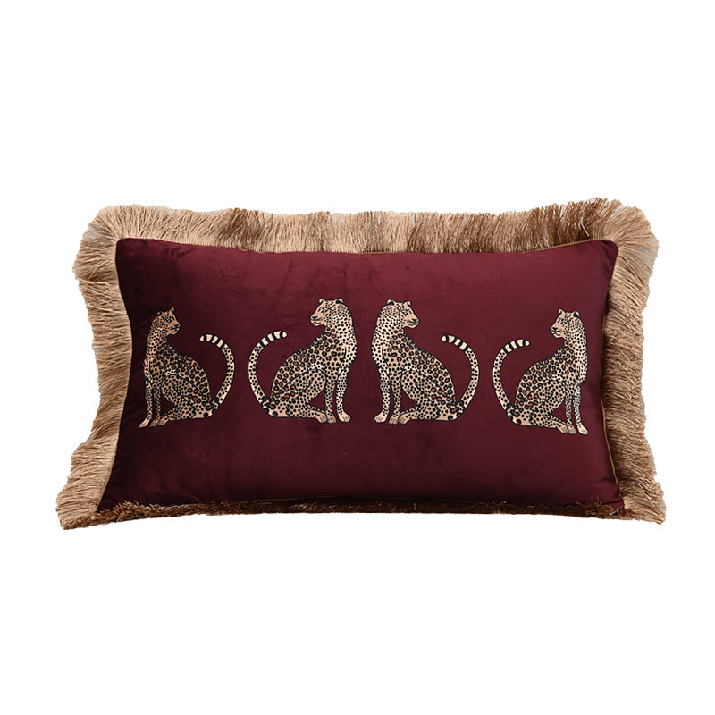 Luxury Meets Comfort: Elegant Dutch Leopard Throw Pillow