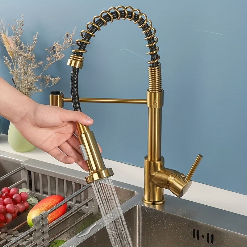 Golden Luxury Pull Out Kitchen Faucet
