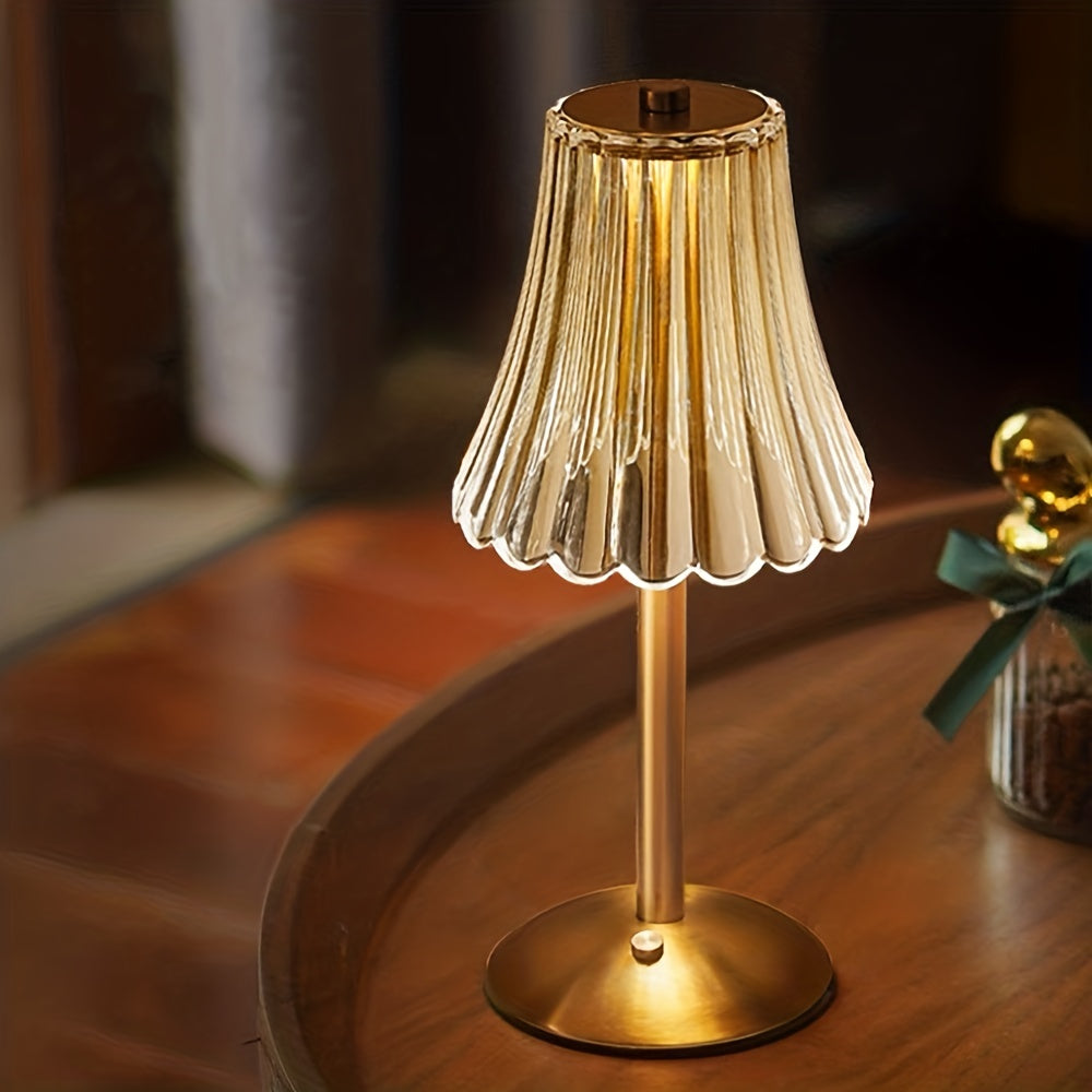 Tri-Tone Luxe Hotel Crystal Table Lamp
