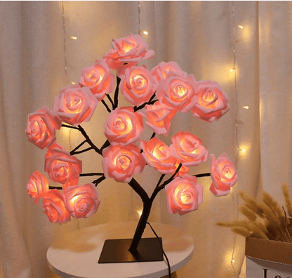 Rose Flower Table Lamps - Romantic Fairy Lights with 24 LEDs