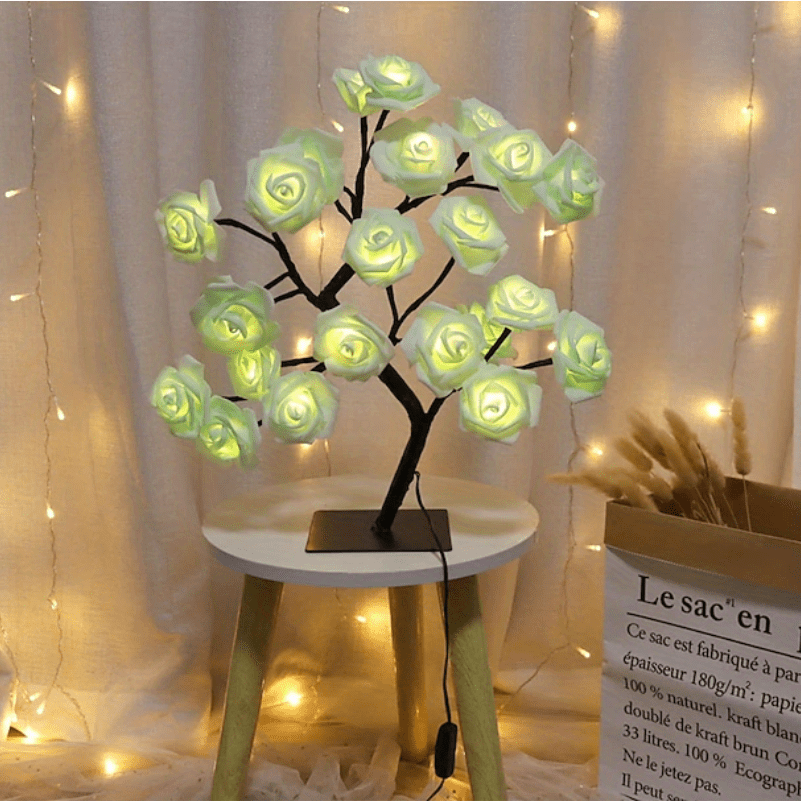 Rose Flower Table Lamps - Romantic Fairy Lights with 24 LEDs
