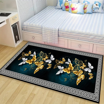 Luxury Floral handcrafted Hallway Rug Waterproof, Non-Slip, Oil Resistant, Machine Washable
