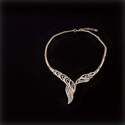 5pcs Earrings Necklace Bracelet Plus Ring Elegant Jewelry Set